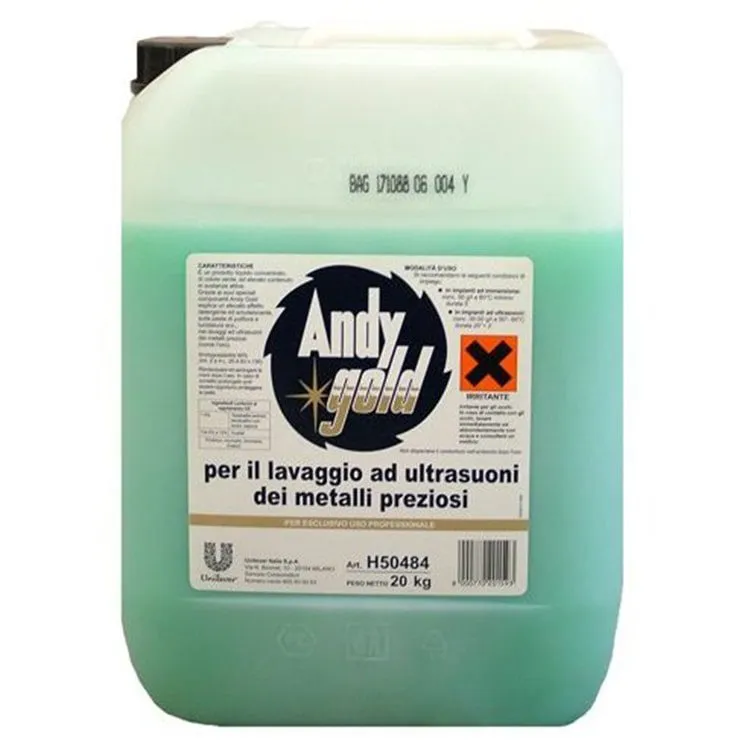 Detergente industriale ultrasuoni Andy Gold per metalli preziosi 20 kg.