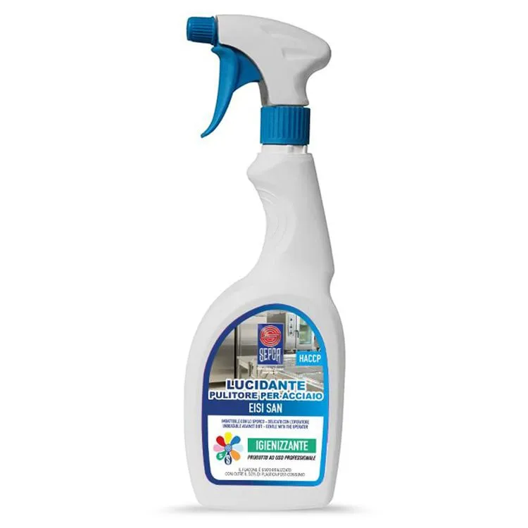 detergente lucidante e pulitore acciaio inox cucina professionale haccp Eisi San 750ml