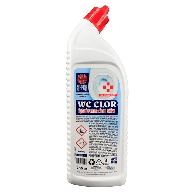 Gel igienizzante WC clorurato per pulizia profonda 1 litro.