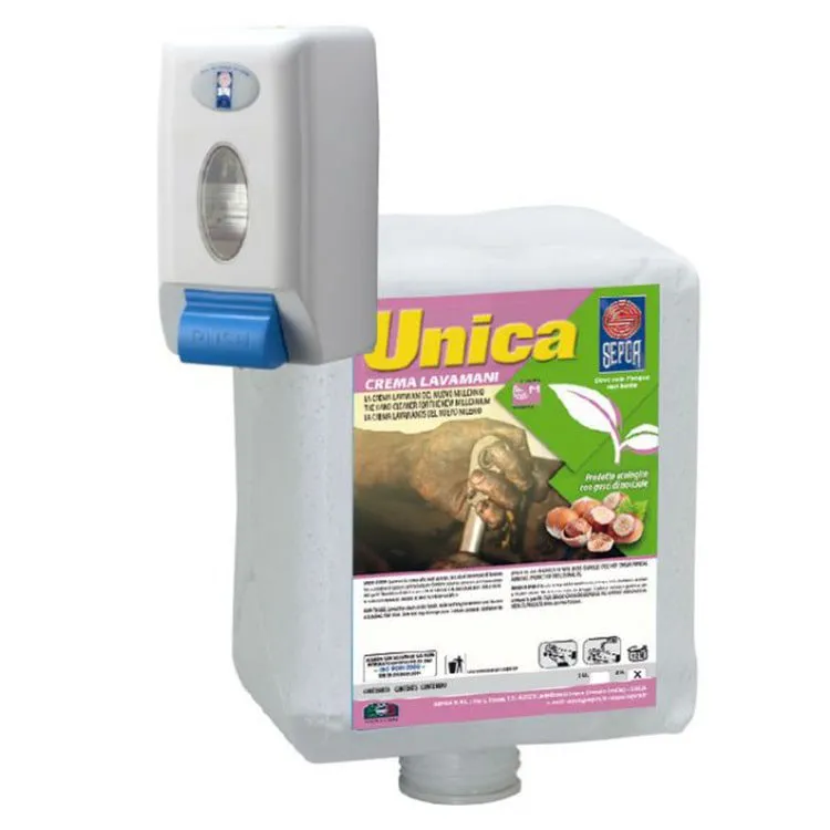 l'immagine mostra una ricarica di crema lavamani unica da 2 lt da utilizzare in un distributore modular system sepca