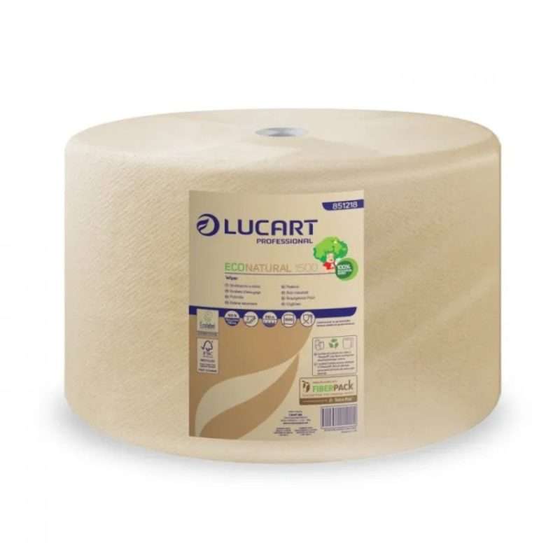 Asciugatutto in bobina maxi carta riciclata lucart econatural 1500