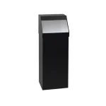 Gettacarta in acciaio inox verniciato nero 50 lt 240x330x940 mm