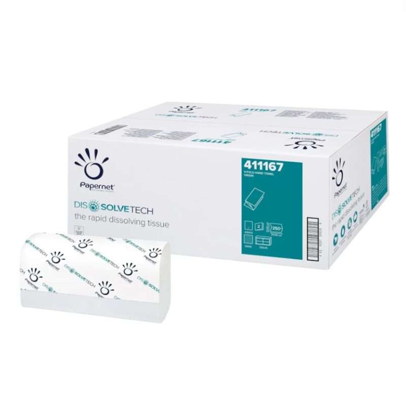 carta asciugamani piegata a v 411167 papernet dissolvtech