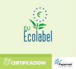 questa immagine mostra la certificazione Ecolabel attribuita al prodotto carta igienica Biotech papernet