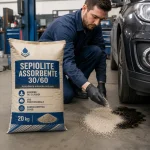 sepiolite assorbente per olio in officina