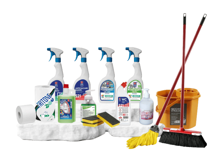 Kit completo di detergenti per il settore turistico-alberghiero