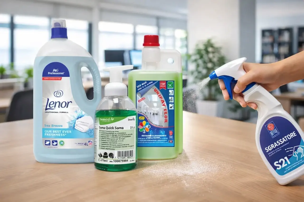 detergenti e attrezzature per pulizia e igiene